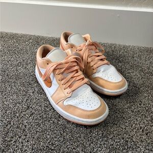 Nike Apricot and White Low-Top Sneakers